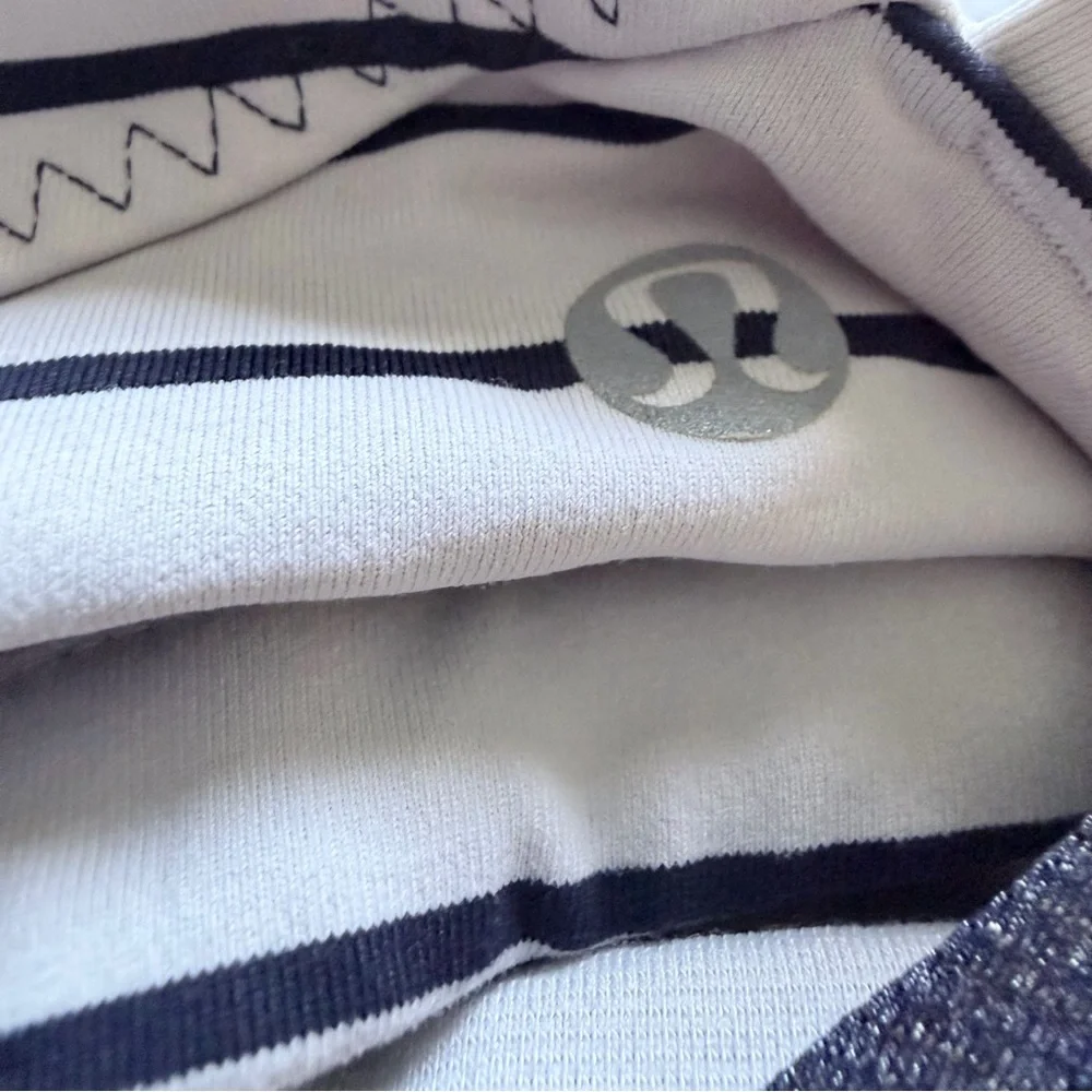 Lululemon Back On Track Tank 6 | Indigo Stripe Drawstring